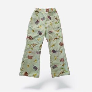 Vintage Talbots Kids Light Green Pants Monkeys, Elephants & Bananas Zoo Size 6X